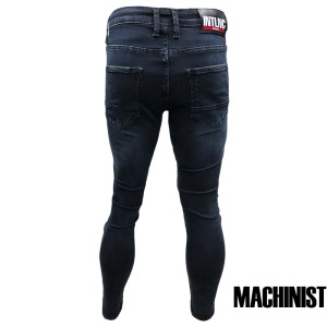 Мъжки дънки RIPPED DARK BLUE JEANS №R618 – Тъмносини дънки с модерни кръпки