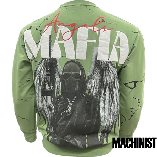 Мъжка блуза “Mafia Angels” в зелен цвят – MACHINIST