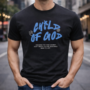 Мъжка тениска от MACHINIST "CHILD OF GOD" – Черна