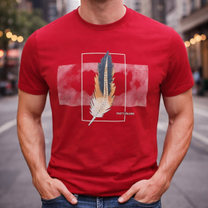 Мъжка тениска MACHINIST "Feather Fastcolors" – Червена