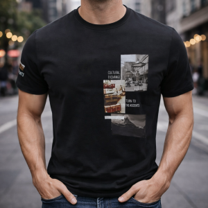 Мъжка тениска Machinist "Cultural Exchange" – черна