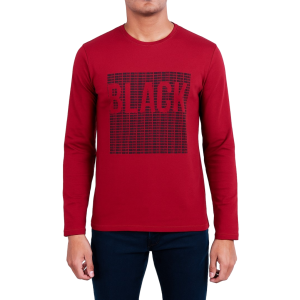 Мъжка блуза в червен цвят и надпис "Black" №R1016
