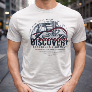 Мъжка тениска "Discovery" R634 – Бяла | Стил и комфорт в едно