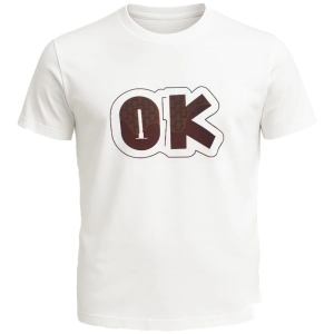 Мъжка тениска в бял цвят "OK" №R802