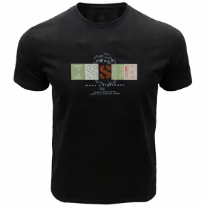 Мъжка тениска в черно "Issue – Make a Statement" №R806