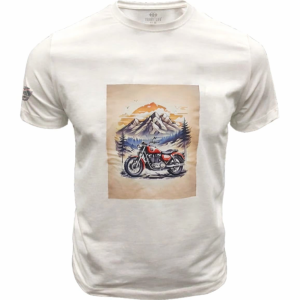 Мъжка тениска в бял цвят "Mountain Ride" №R820