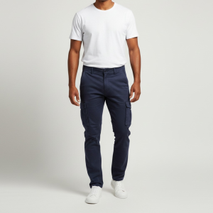 Мъжки карго панталон в син цвят "Blue Jogger Side Pocket" №R380