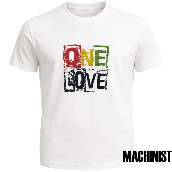 Мъжка тениска Machinist "One Love" – бяла