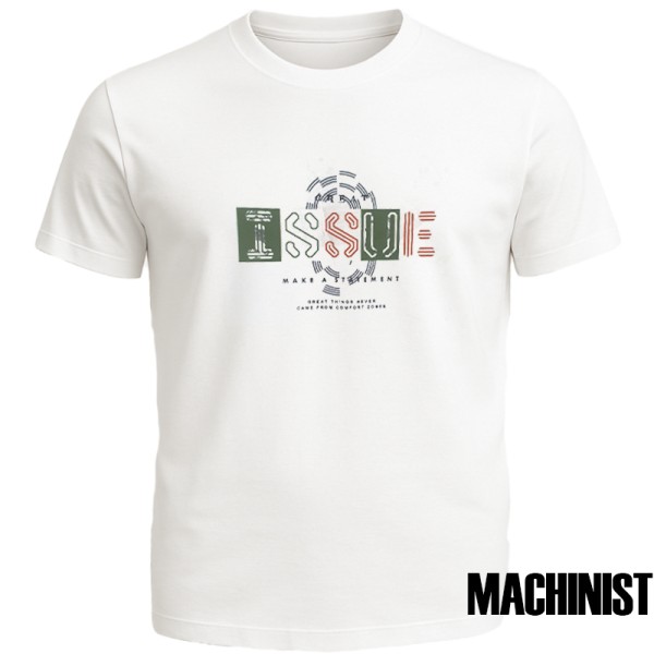 Мъжка тениска MACHINIST "ISSUE – Make a Statement" – Бяла