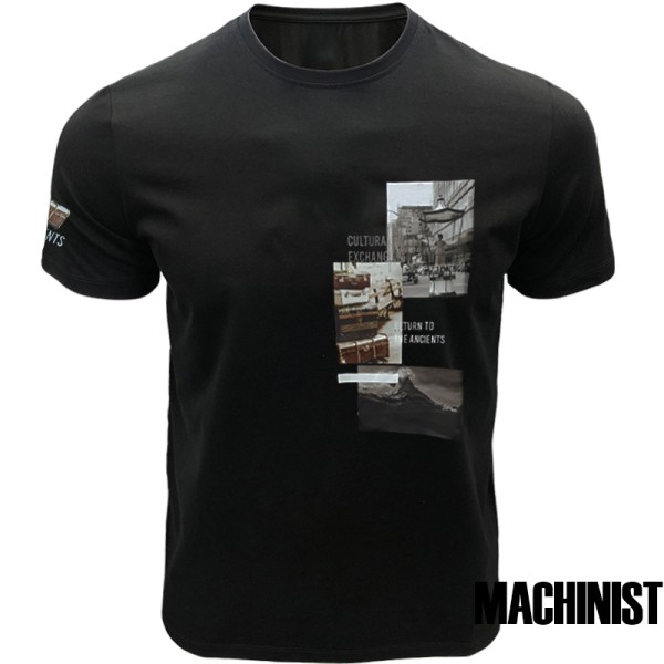 Мъжка тениска Machinist "Cultural Exchange" – черна