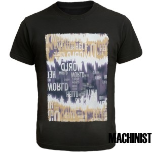 Мъжка тениска в черен цвят "Distorted World" №R765