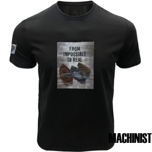 Мъжка тениска в черен цвят "From Impossible to Real" №R794