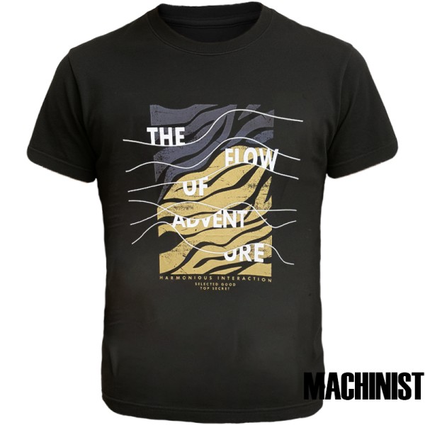 Мъжка тениска Machinist "The Flow of Adventure" – черна