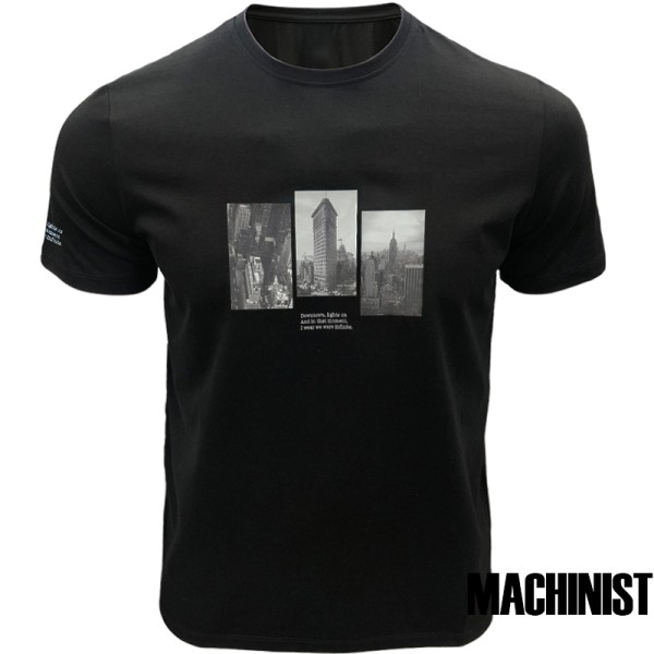 Мъжка тениска MACHINIST "Downtown Lights" – Черна