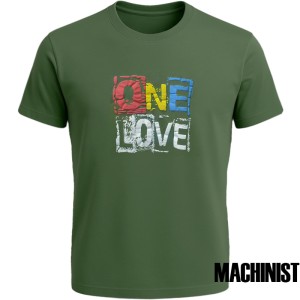 Мъжка тениска в зелен цвят "One Love" №R784