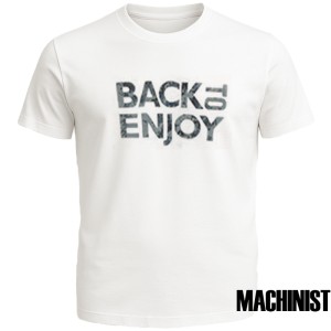 Мъжка тениска в бял цвят "Back To Enjoy"  №R751