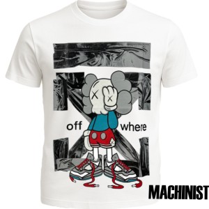 Мъжка тениска "Off Where" в класически бял цвят №R760