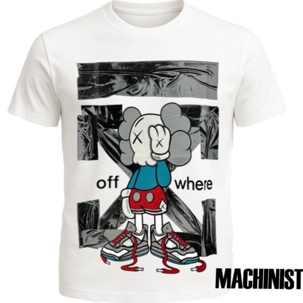 Мъжка тениска Machinist "Off Where" – Бяла