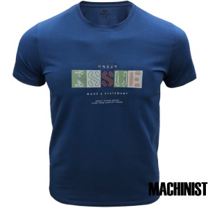 Мъжка тениска в син цвят "Issue – Make a Statement" №R768