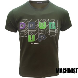 Мъжка тениска в маслено зелен цвят "Down Up" №R804