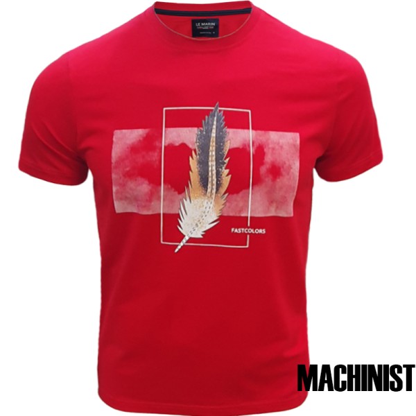 Мъжка тениска MACHINIST "Feather Fastcolors" – Червена