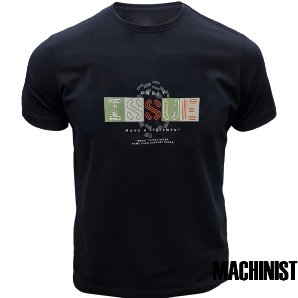 Мъжка тениска MACHINIST "ISSUE – Make a Statement" – Тъмносиня